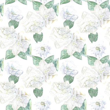 Dikişsiz suluboya çiçek desenli