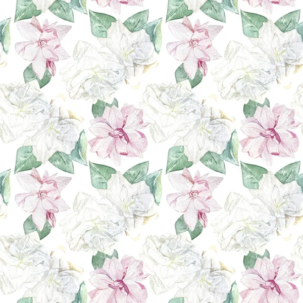 Dikişsiz suluboya çiçek desenli