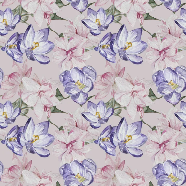 Seamless Watercolor Floral Pattern — Stock Photo, Image