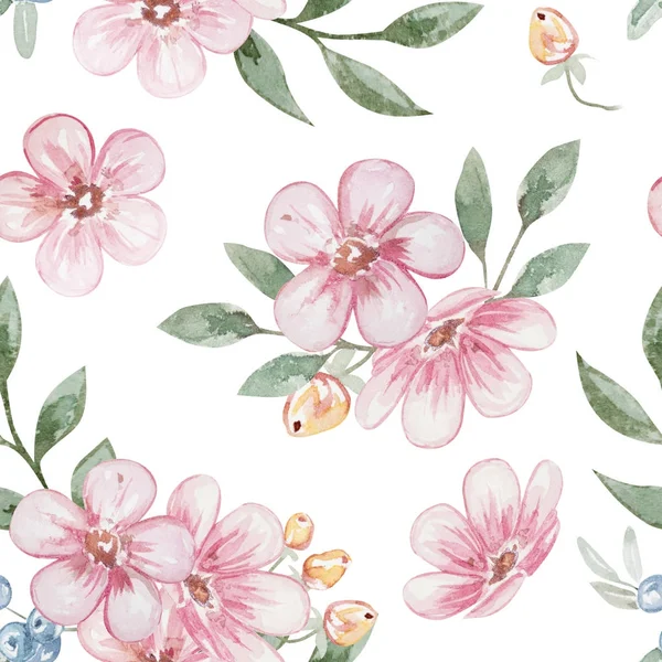 Seamless Watercolor Floral Pattern — Stock Photo, Image