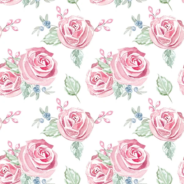 Dikişsiz suluboya çiçek desenli