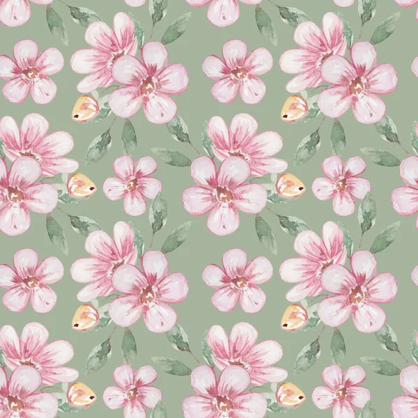 Seamless Watercolor Floral Pattern — Stock Photo, Image