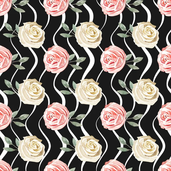 Seamless Watercolor Floral Pattern — Stock Photo, Image