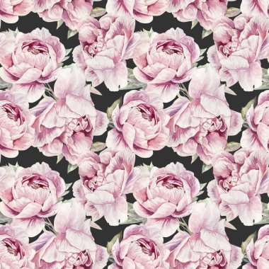 Dikişsiz suluboya çiçek desenli