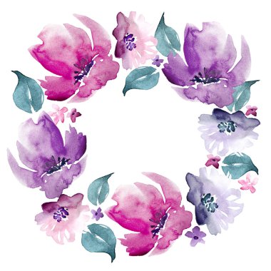 Suluboya suluboya elemanları çerçeve şablon