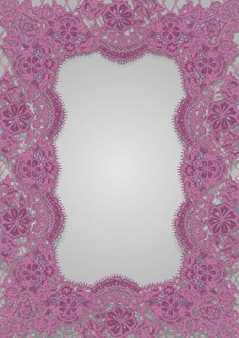 Vektör pembe dantel çerçeve şablon