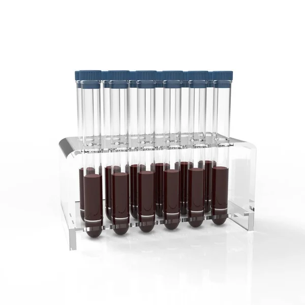 Medical Blood Analysis Vials Illustration Rendering — Stock Photo, Image