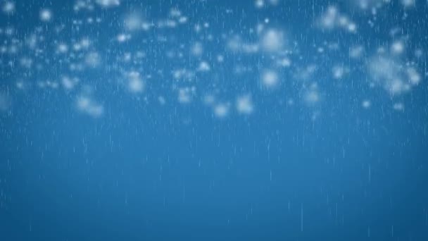 Video Animation full Hd - snön faller - på blå himmel bakgrund — Stockvideo