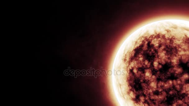 Highly realistic sun surface with flares — Stock Video