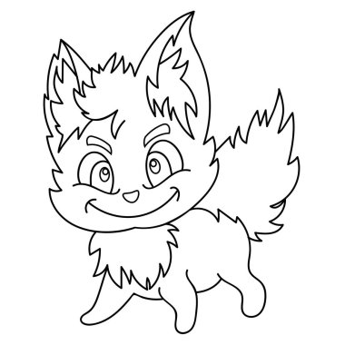 Paket tasarım olarak beyaz arka plan üzerinde izole şirin tilki çizgi film