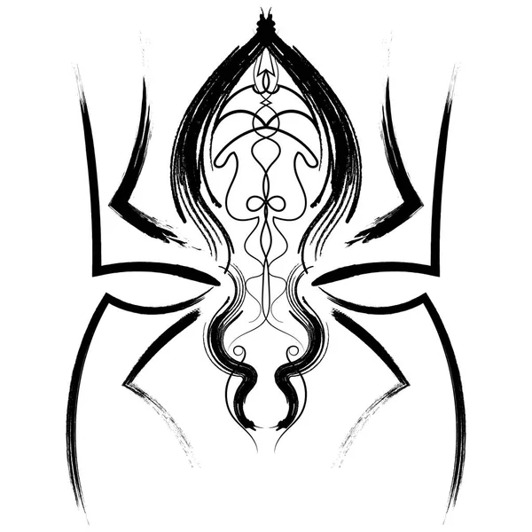 Belle Araignée Tattoo Vector Araignée Comme Élément Conception Sur Fond — Image vectorielle