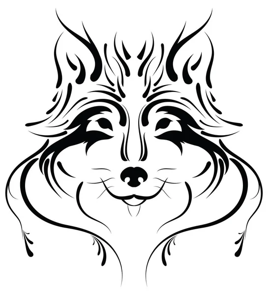 Beautiful Wolf Tattoo Vector Wolf Head Design Element Isolated Background — Stock Vector