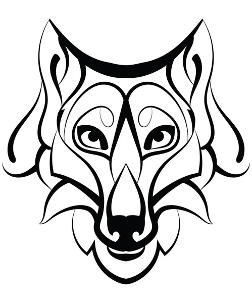 Hermosa Cabeza Lobo Tattoo Vector Como Elemento Diseño Sobre Fondo — Archivo Imágenes Vectoriales