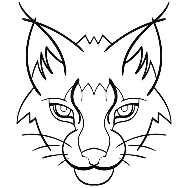 Lynx Bobcat Head Tattoo - Stok Vektor