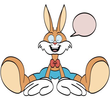 Mutlu Paskalya - şirin Paskalya tavşanı izole arka plan üzerinde  