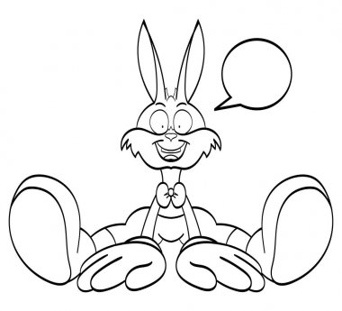 Mutlu Paskalya - şirin Paskalya tavşanı izole arka plan üzerinde  