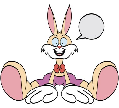 Mutlu Paskalya - şirin Paskalya tavşanı izole arka plan üzerinde  