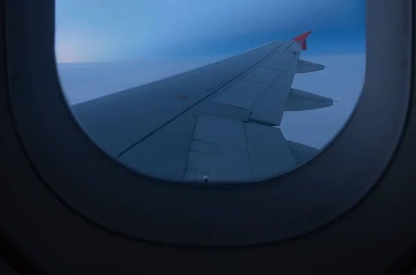 View through airplane window — Stock Photo, Image