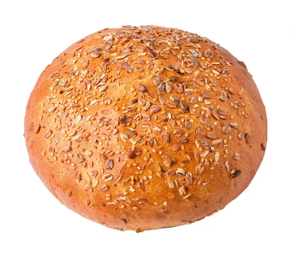 Chleb z nasionami zbóż. na białym tle — Zdjęcie stockowe