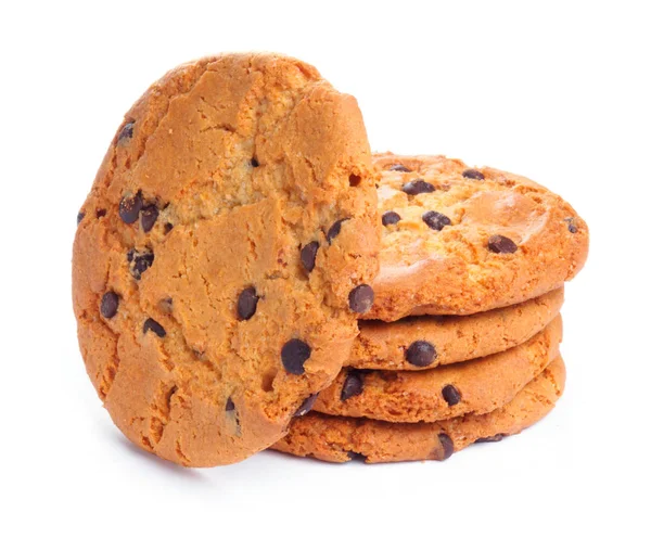 Round cookies with chocolate — Stock Photo, Image