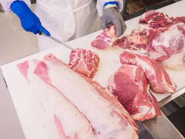 Uppdelning av pig carcass — Stockfoto