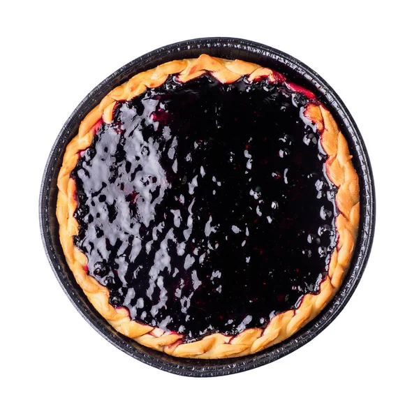 Tarte aux myrtilles maison ronde — Photo