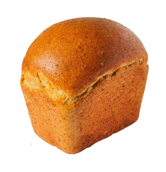 Una barra de pan negro. fondo blanco aislado — Foto de Stock