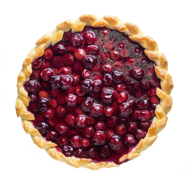 Berry yuvarlak pasta beyaz bir arka plan üzerinde izole