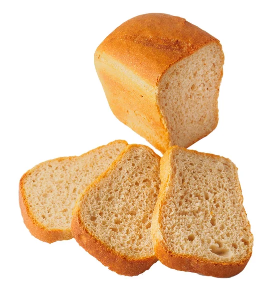 Wit brood gesneden brood op een tafel. geïsoleerd — Stockfoto