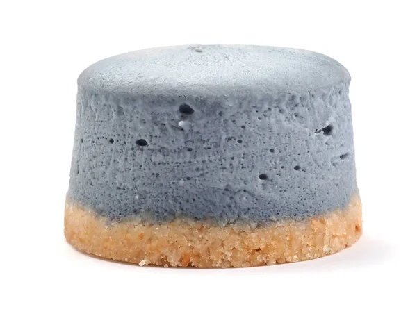 小さい円形の分離の背景にブルーベリーのチーズケーキ — ストック写真