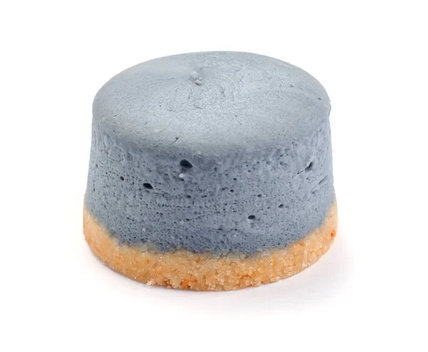 小さい円形の分離の背景にブルーベリーのチーズケーキ — ストック写真