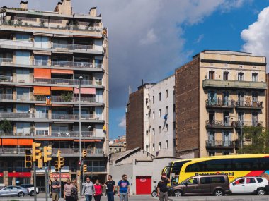 Barcelona, İspanya - 20 Eylül 2017: Günlük hayat içinde Turizm Merkezi Barcelona şehir İspanya