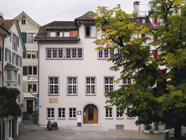Zurich, Switzerland - September 18, 2017: View of historic Zurich city center.
