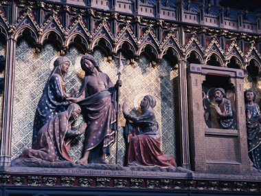 Paris, Fransa - 20 Ocak 2017: iç Katedrali Notre Dame Paris, Fransa