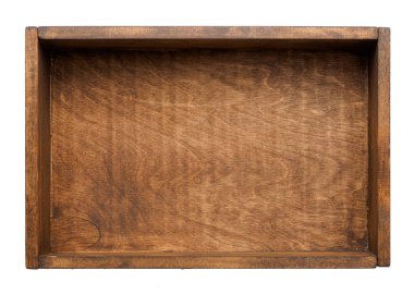 Kahverengi ahşap dekor arka plan kutusu. izole arka plan