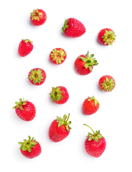 Χωρίς ραφή πρότυπο με φράουλα. Τροπικό αφηρημένα φόντο. Φράουλα στο λευκό φόντο — Φωτογραφία Αρχείου