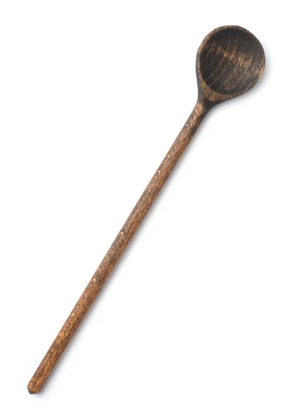 Wooden spoon on the white isolated background — Stock Photo, Image