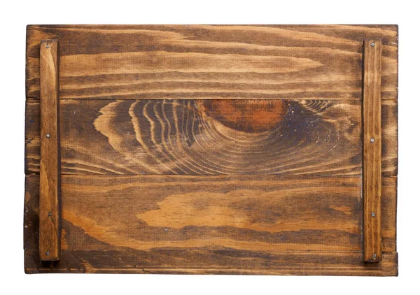 Brązowy drewniany wystrój tło biurka. na białym tle — Zdjęcie stockowe