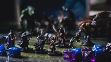 Zindan içinde masa oyunu ejderha ile minyatür ile rol