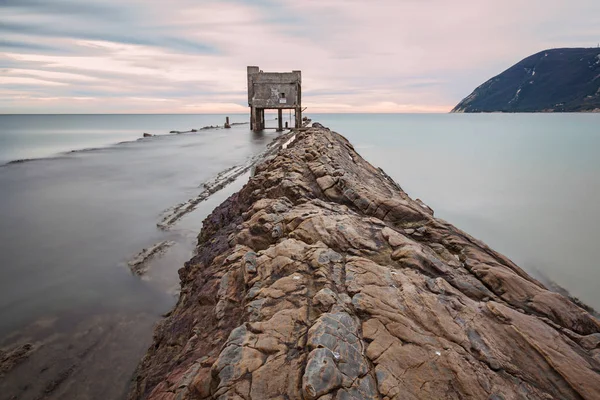 Del Trave Cliff in Conero Riviera, Ancona Italy Obraz Stockowy