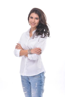  portre fotoğraf stüdyosu yüksek anahtarında güzel bir kız