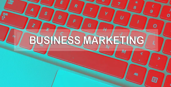 Czerwony klawiatura z tekstu Business Marketing — Zdjęcie stockowe