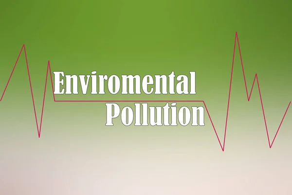 Зелений фон зі словами Забруднення навколишнього середовища — стокове фото