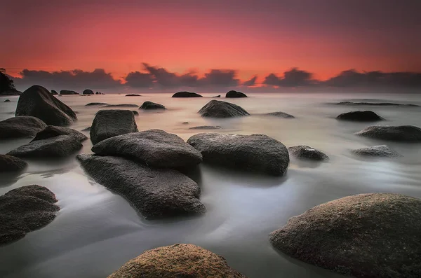 Hermosa vista de la puesta de sol en Malasia — Foto de Stock