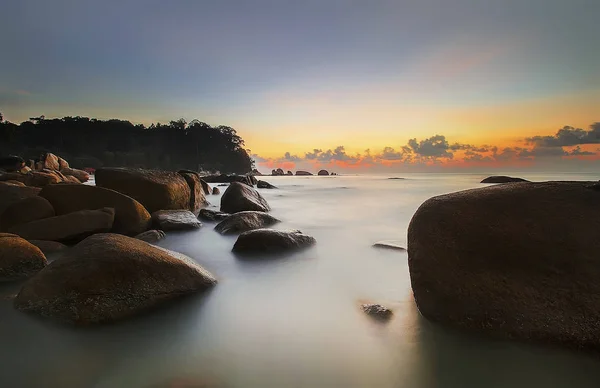 Hermosa vista de la puesta de sol en Malasia — Foto de Stock