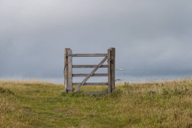 Eski geçit olmadan bir çit yakınındaki bu alanın Güney West Coast yol umut Cove, Bolberry ve polis uçmak, Devon, İngiltere