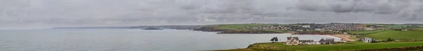 Panoráma a Bolt a farok felé remény-öböl és a South West Coast Path, Devon, Anglia, Egyesült Királyság — Stock Fotó