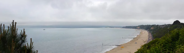 Bournemouth Beach, Dorset, İngiltere, İngiltere'nin panoramik görünüm.