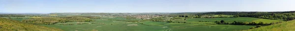 Cley tepeden panoramik alanlara ve çiftlikleri, Wiltshire, İngiltere.