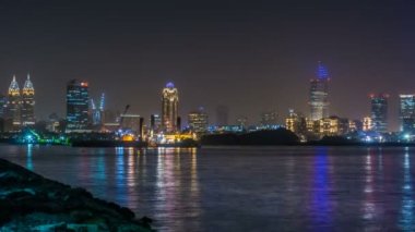 Dubai Yat Limanı, Palm Jumeirah, zaman atlamalı, Birleşik Arap Emirlikleri görünümünden sahil şeridi.
